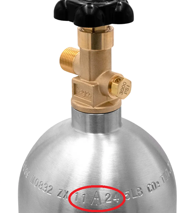 CO2 cylinder certification stamp